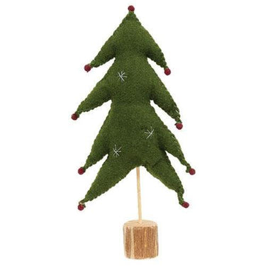 Large Felted Christmas Tree with Red Ball - The Fox Decor